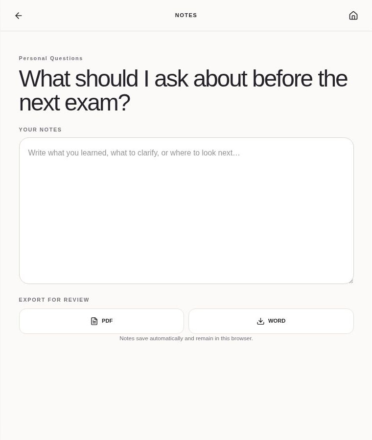 AskList: Add notes and export what you learned