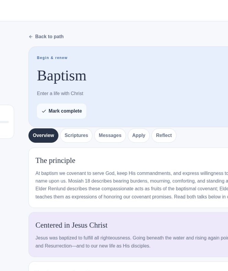 Covenant Journey: Study principles and scripture connections