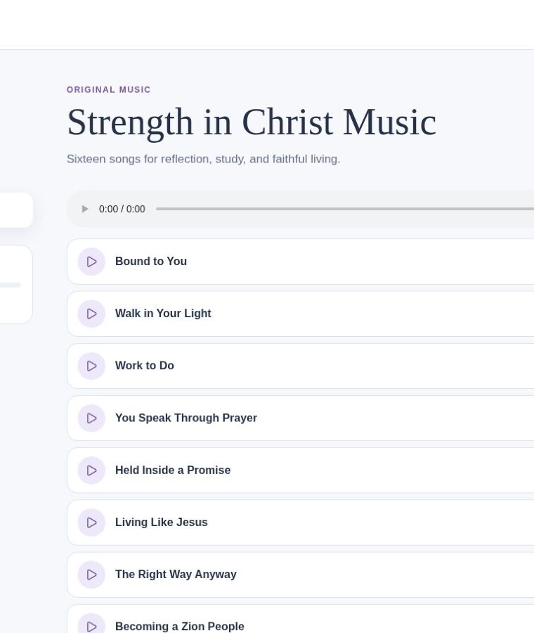 Strength in Christ: Listen to original reflection music